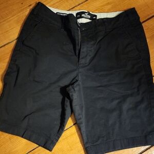 Hollister Men's Black Flat Front Shorts